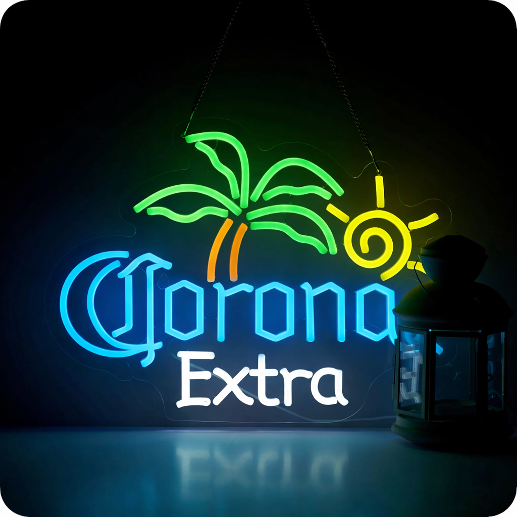 Tropical Palm Tree Beach LED Neon Sign for Bar and Lounge Decor