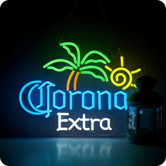 Tropical Palm Tree Beach LED Neon Sign for Bar and Lounge Decor