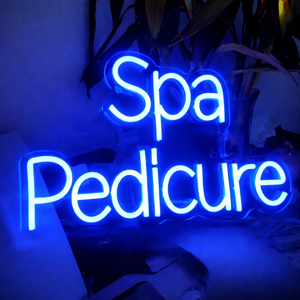 Pedicure LED Neon Sign in Pink for Nail Salon and Spa Decor