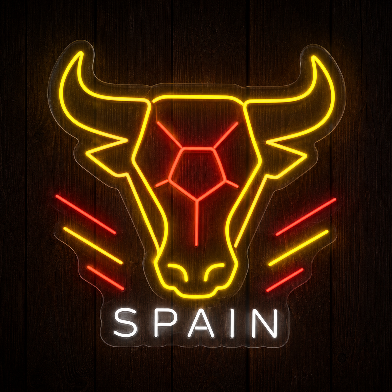 Spain Bull LED Neon Sign Spanish Football Fan Neon Light Wall Decor for Sports Bar Game Room