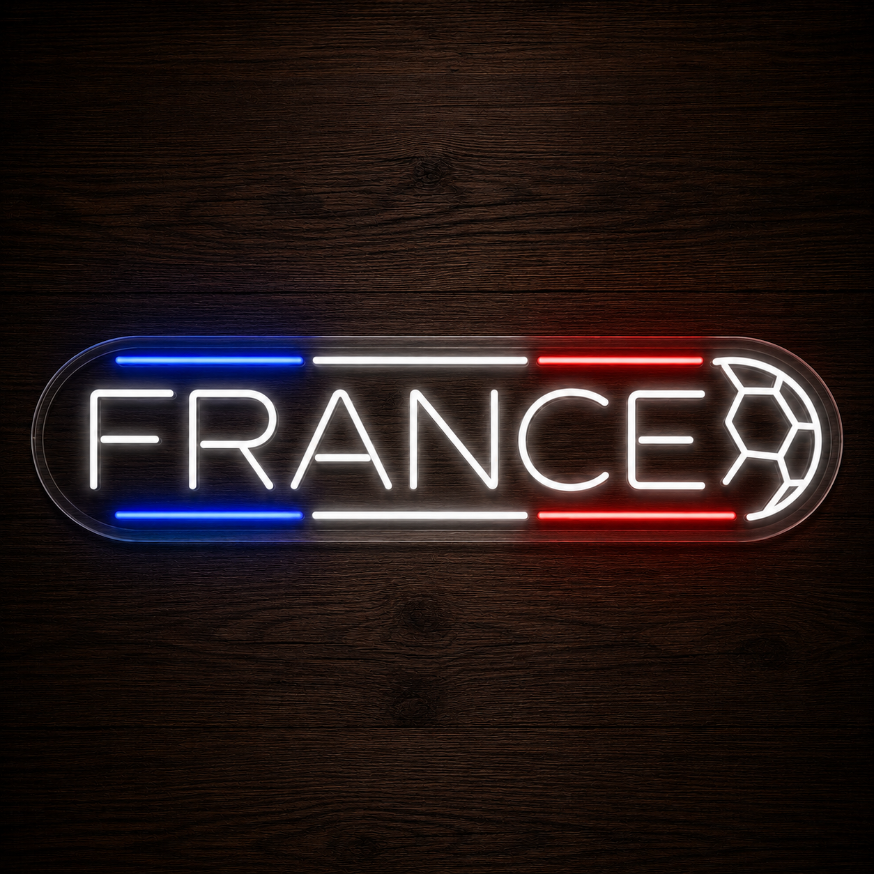 France Soccer LED Neon Sign French Football Neon Light Wall Decor for Sports Bar Game Room