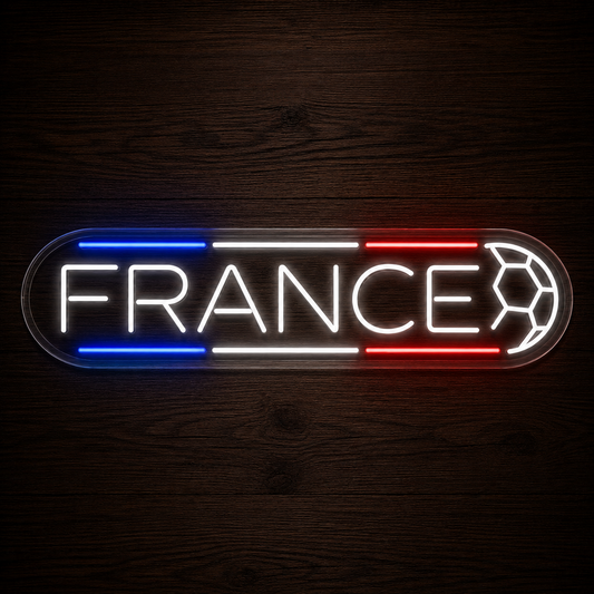 France Soccer LED Neon Sign French Football Neon Light Wall Decor for Sports Bar Game Room