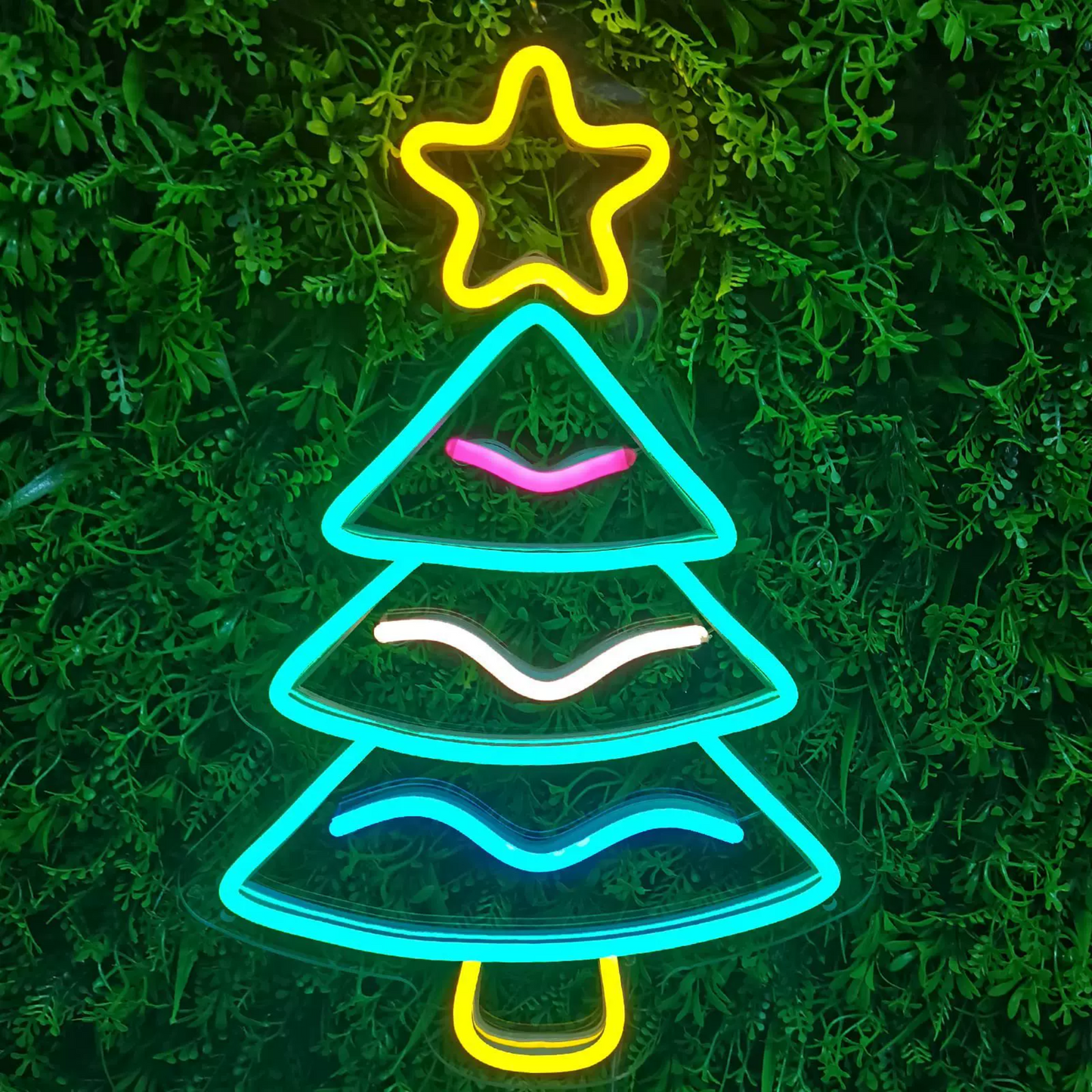 LED Christmas Tree Neon Sign Multi-Color Wall Light Décor