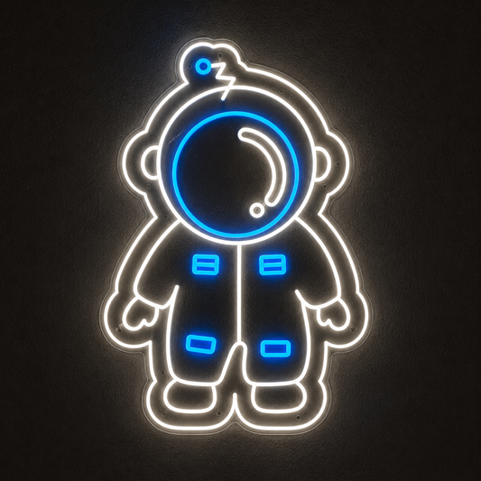 Astronaut LED Neon Sign Blue White Space Neon Light Wall Decor for Bedroom Game Room