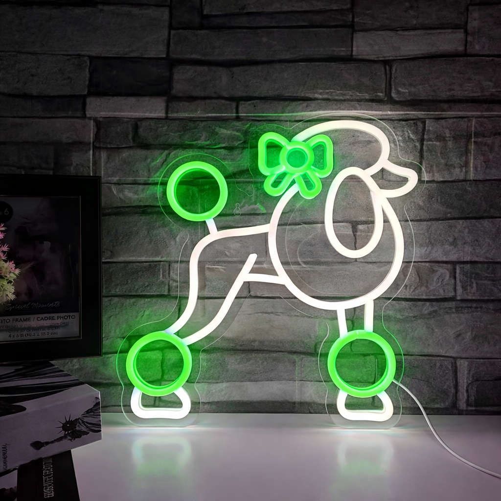 Cute Poodle LED Neon Sign Pink Dog Neon Light for Pet Grooming Salon Decor