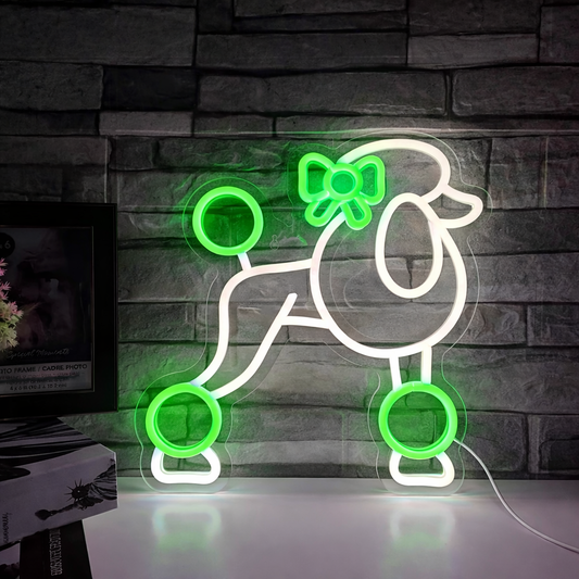 Cute Poodle LED Neon Sign Pink Dog Neon Light for Pet Grooming Salon Decor