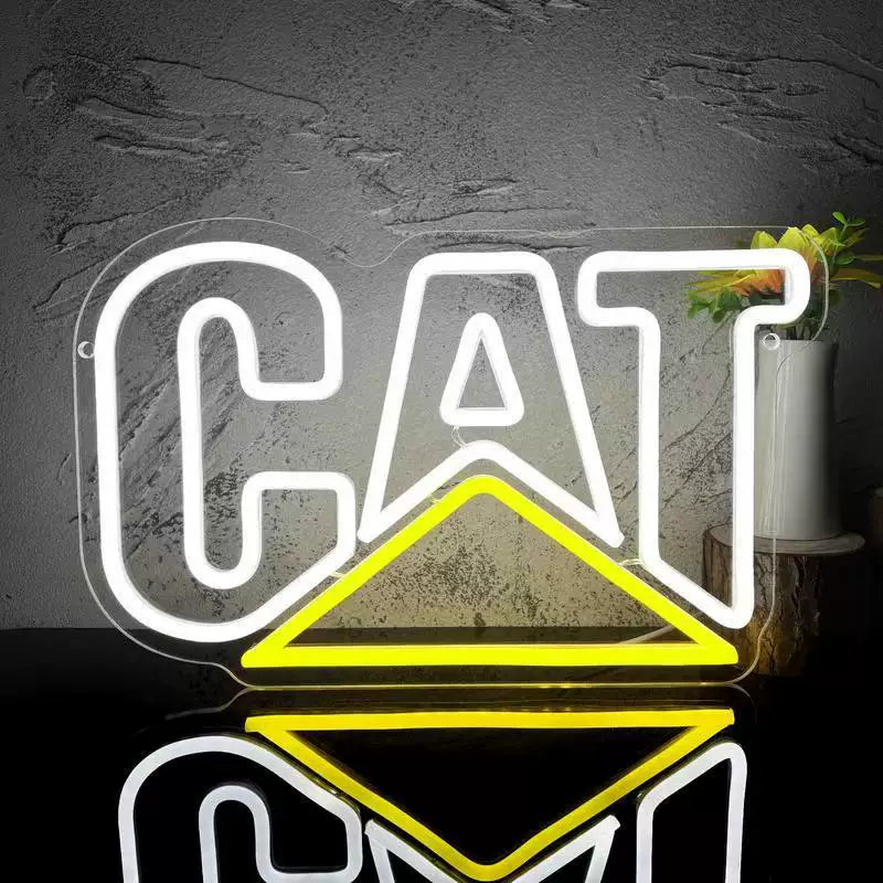 Industrial CAT Style LED Neon Sign with Mountain Shape for Garage Wall Decor