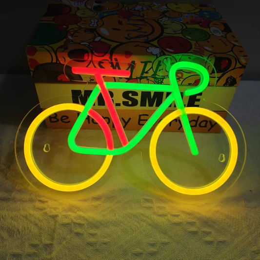 Colorful Bicycle LED Neon Sign for Home Decor & Creative Spaces