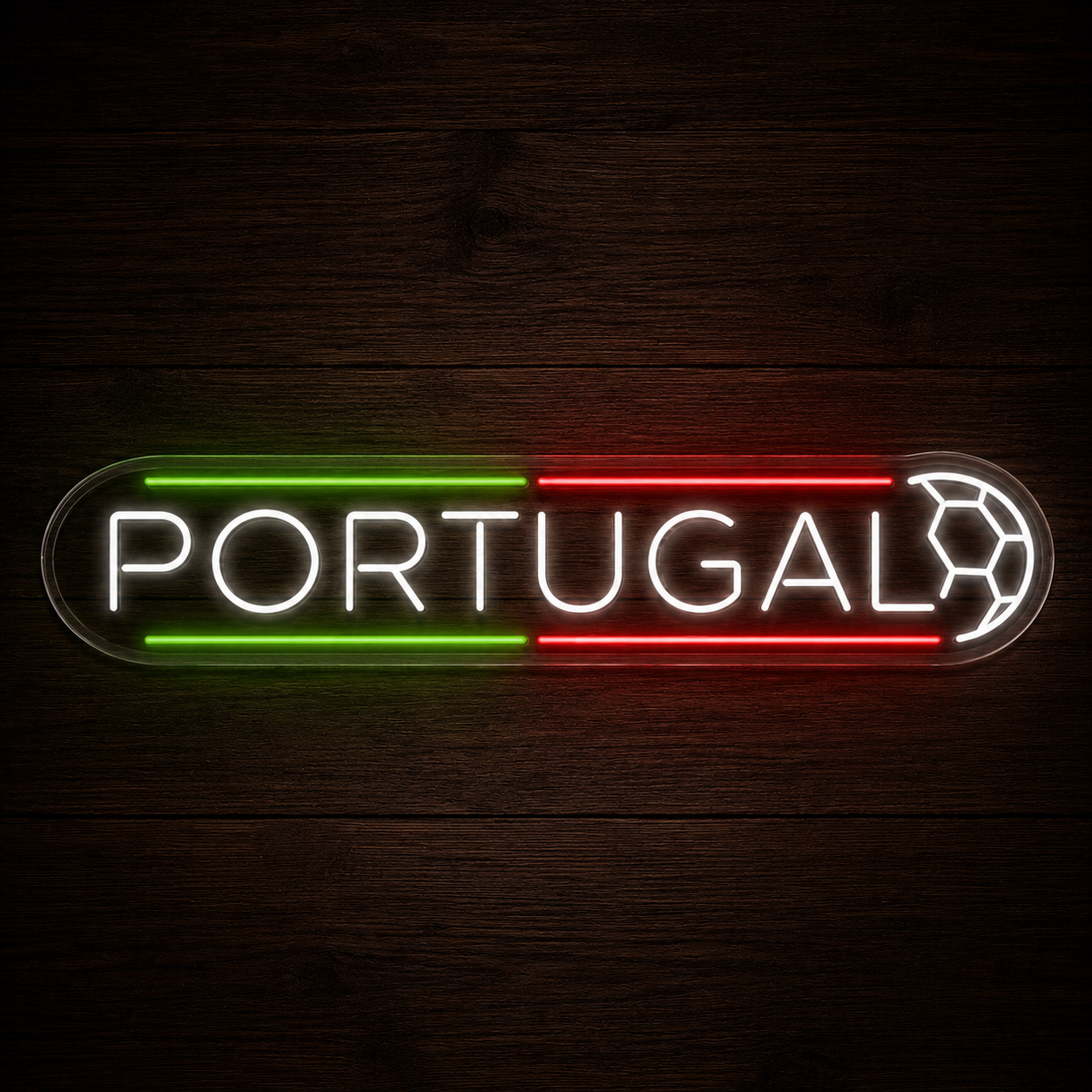Portugal Soccer LED Neon Sign Portuguese Football Neon Light Wall Decor for Sports Bar Game Room