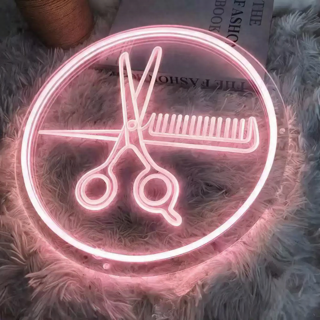 Barber Scissors Neon Sign for Hair Salon Shop Wall Decor