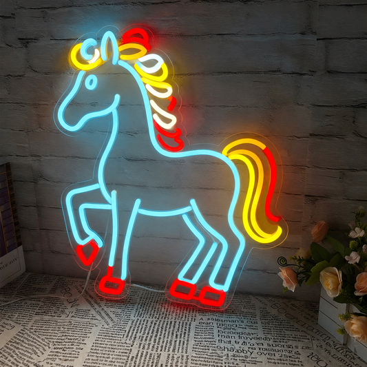 Colorful Horse LED Neon Sign Animal Neon Light for Kids Room Wall Decor