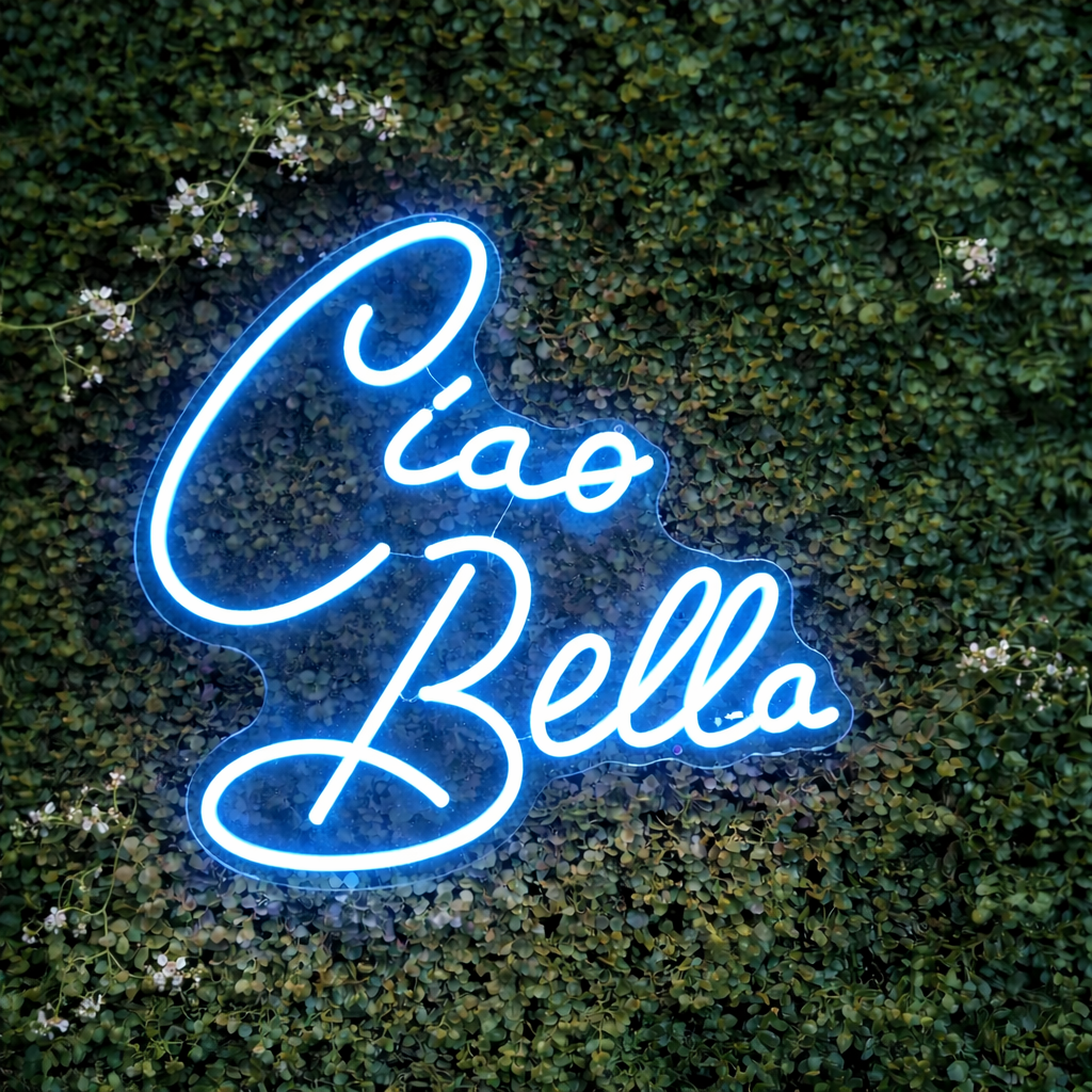 Ciao Bella Script LED Neon Sign for Bedroom Wall Decor Aesthetic Light