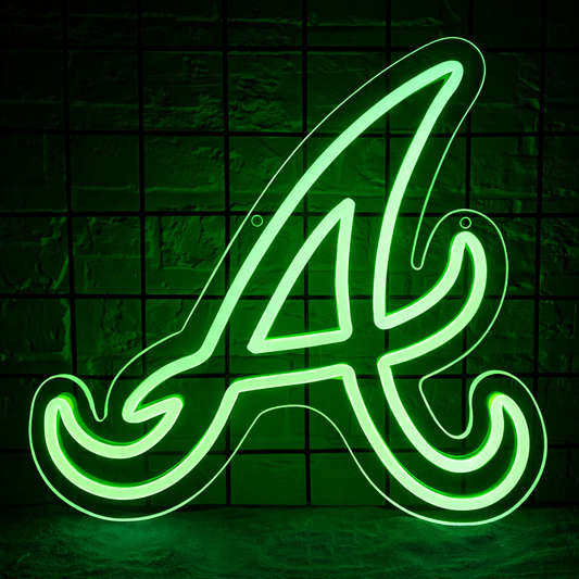 Atlanta A Letter LED Neon Sign Red White Alphabet Neon Light for Sports Room Bar Wall Decor