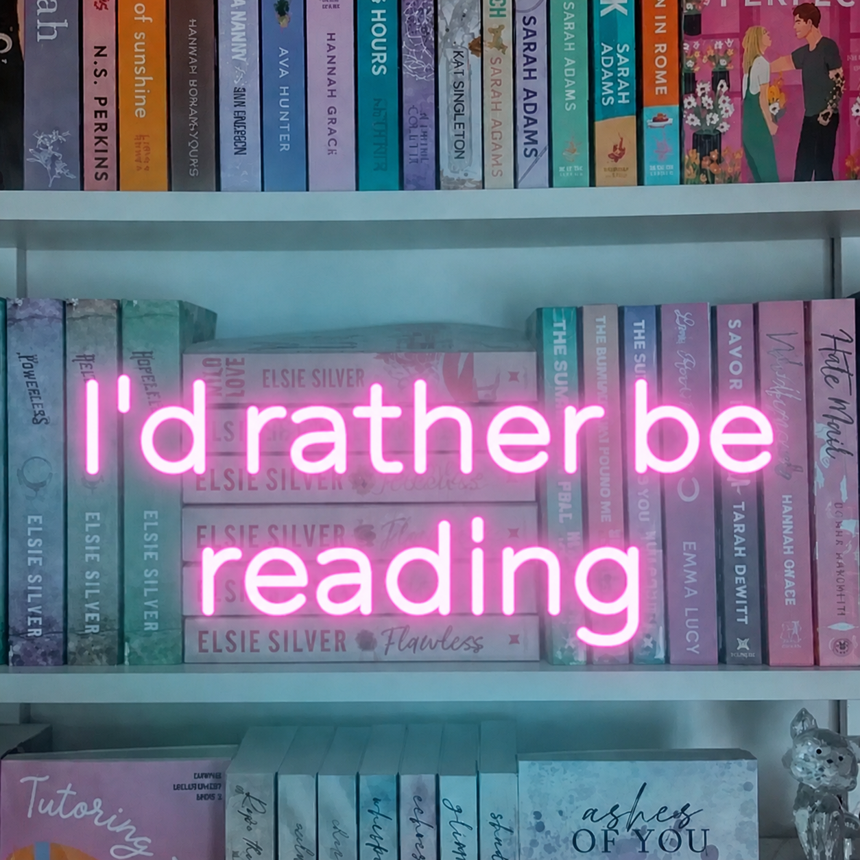 Id Rather Be Reading LED Neon Sign Book Lover Quote Wall Decor Light for Bedroom Library