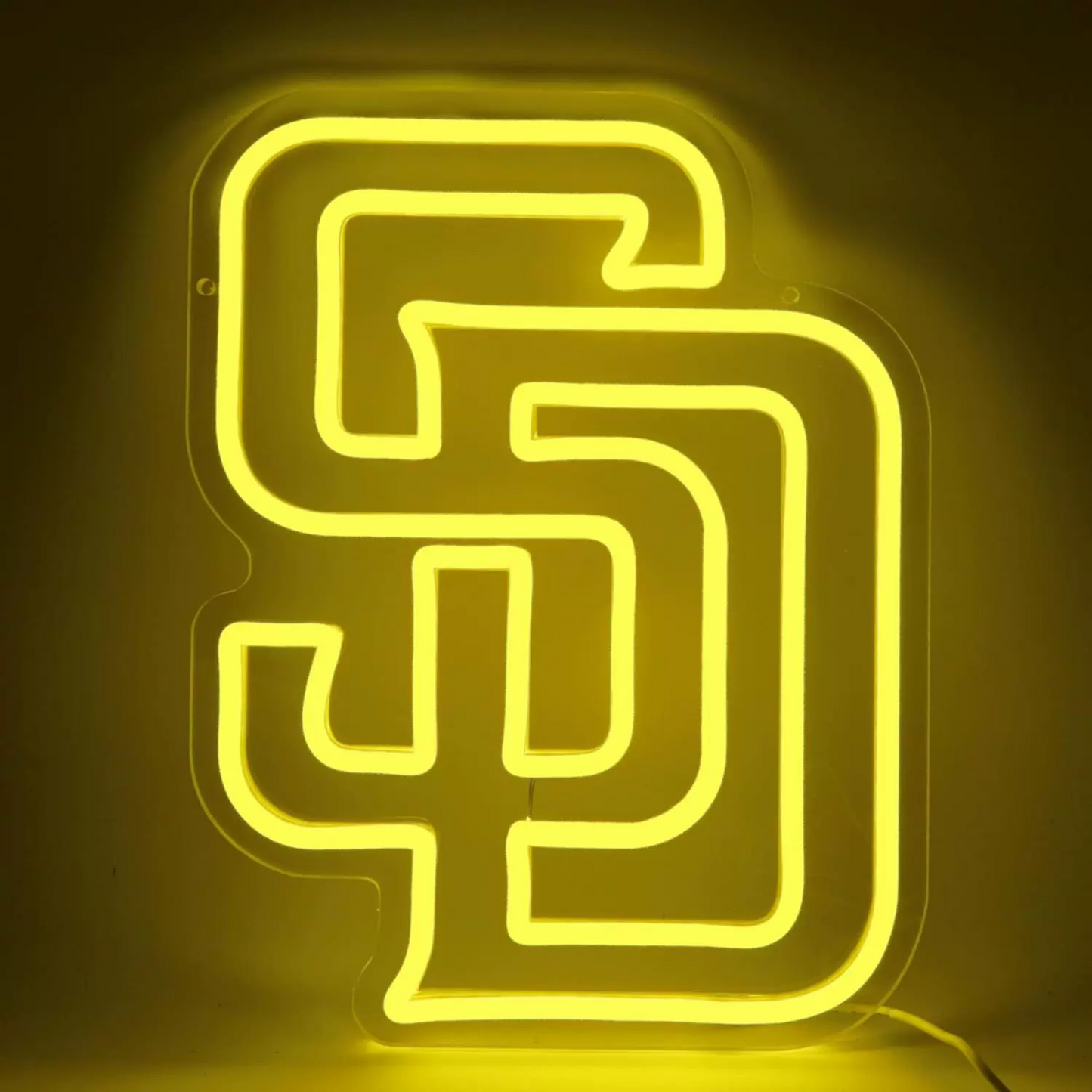 SD Letter LED Neon Sign Yellow Alphabet Neon Light for Sports Room Bar Wall Decor
