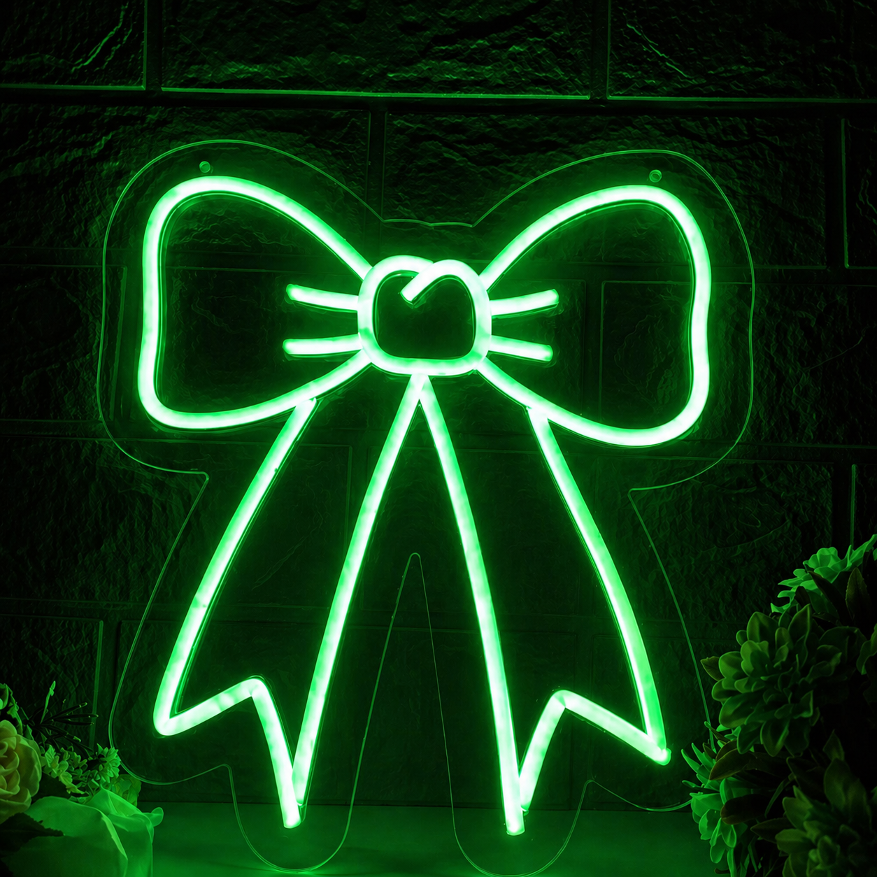 Pink Bow LED Neon Sign Cute Ribbon Neon Light Wall Decor for Bedroom Girls Room Party Decoration