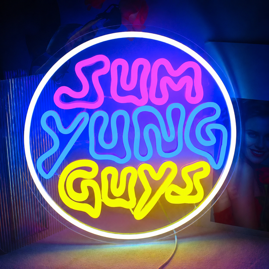 Slum Young Guys LED Neon Sign Colorful Graffiti Neon Light Wall Decor for Bedroom Bar Party