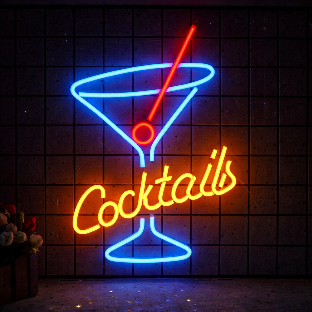 Cocktails LED Neon Sign for Bar Home Bar Party Wall Decor Light