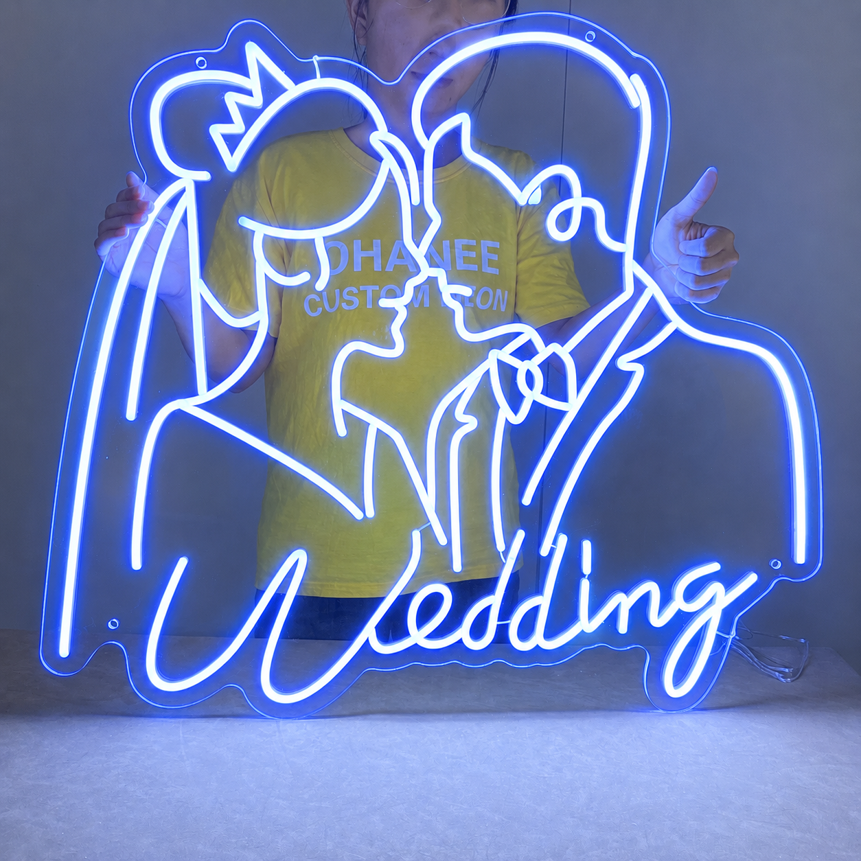 Wedding LED Neon Sign Warm White Bride Groom Neon Light Wall Decor for Wedding Party Backdrop
