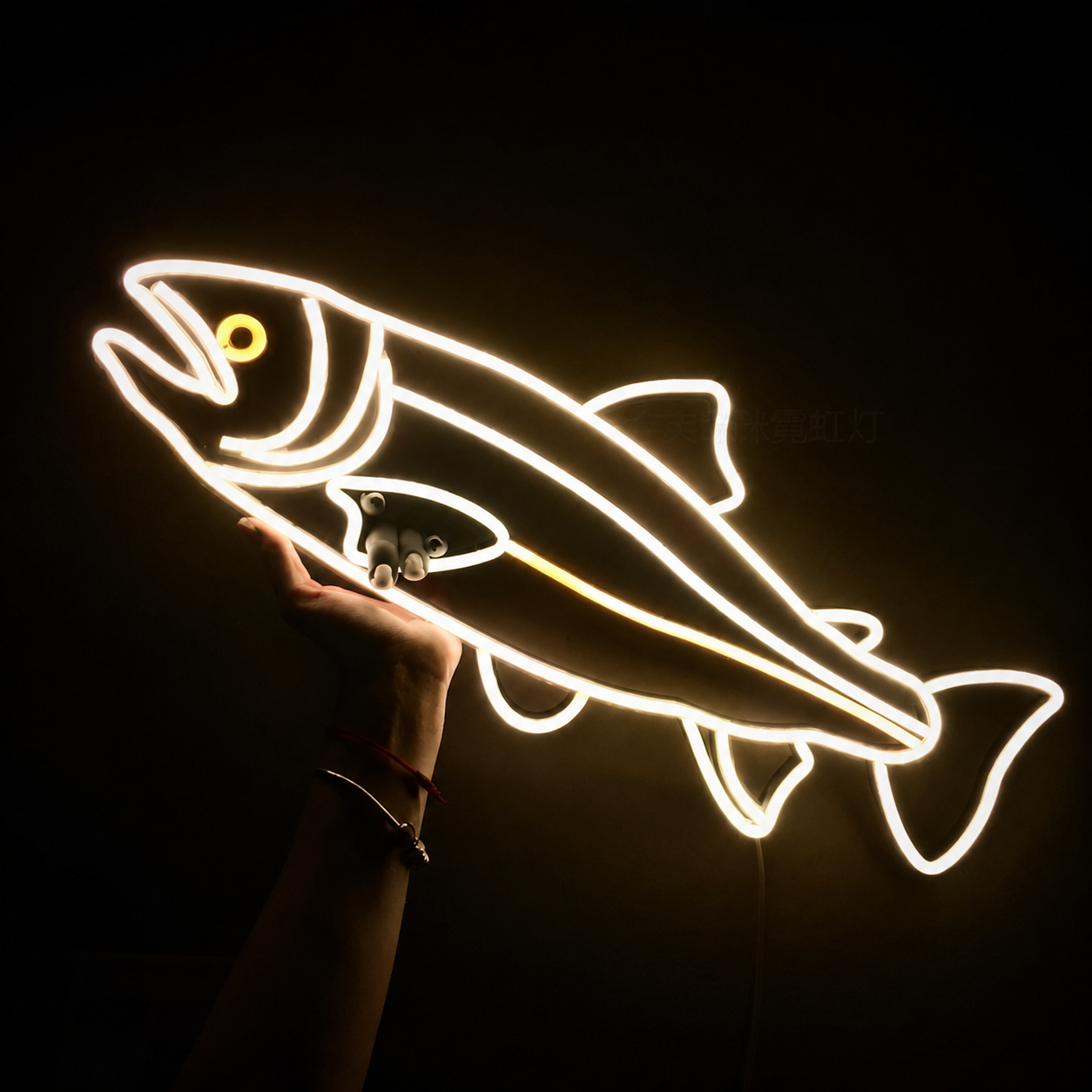 Fish LED Neon Sign Warm White Ocean Animal Neon Light Wall Decor for Bedroom Restaurant Bar