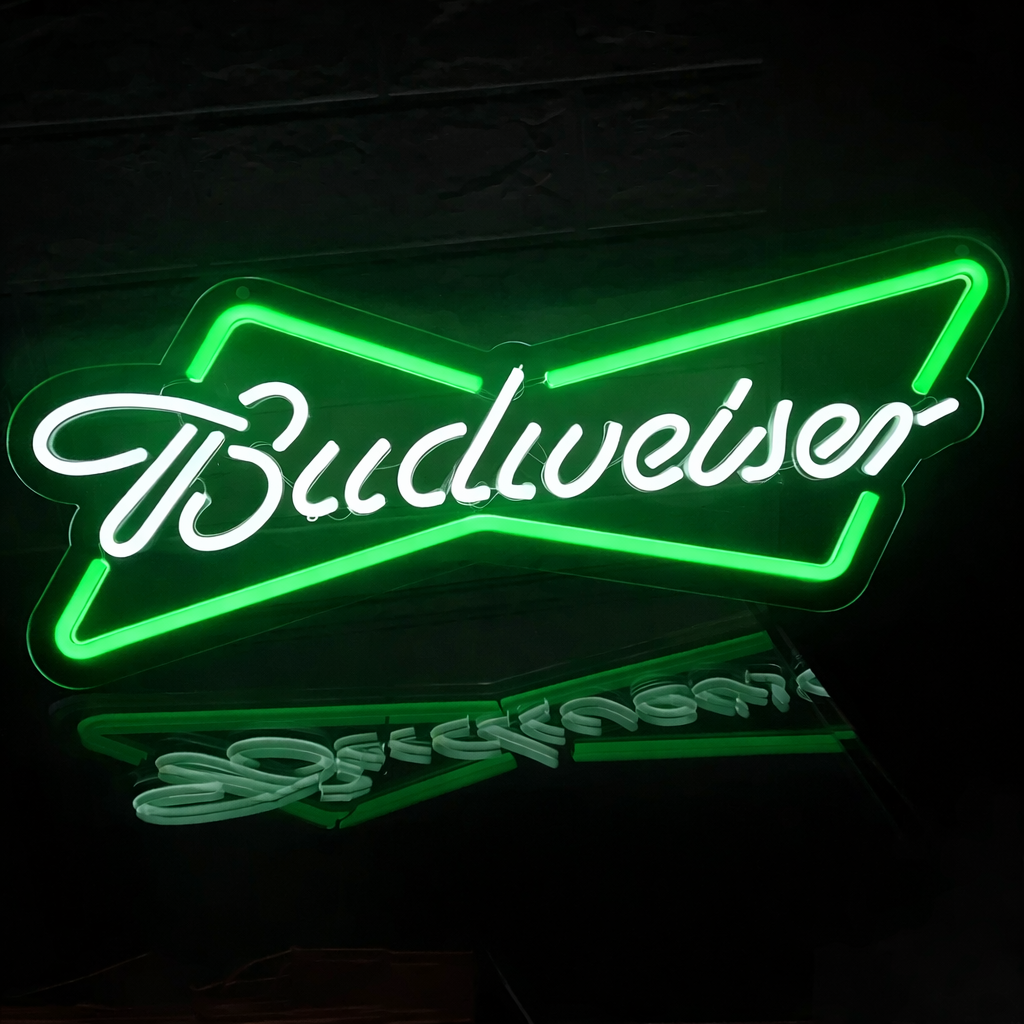 Classic Bow Beer Logo LED Neon Sign for Bar and Man Cave Decor