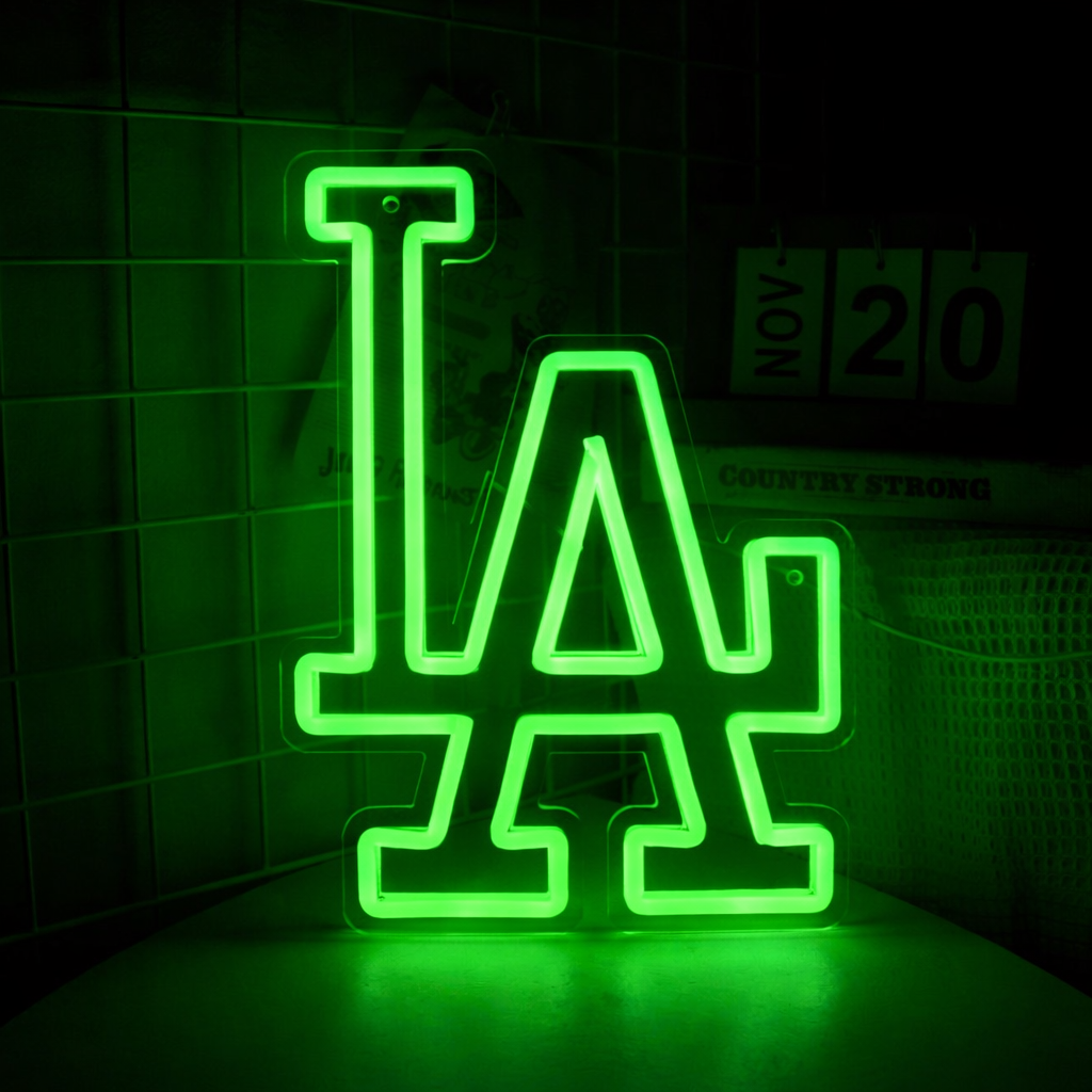 LA Letter LED Neon Sign Blue Alphabet Neon Light for Bedroom Wall Decor Gaming Room Bar