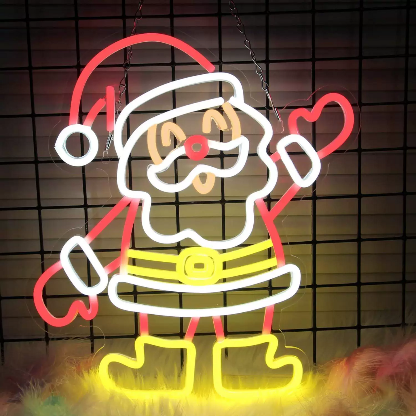 LED Santa Claus Neon Sign Red, White & Yellow Christmas Decoration