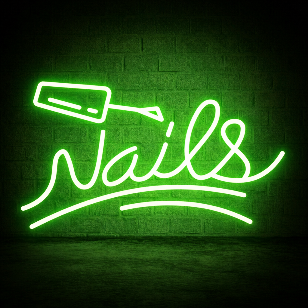 Nails LED Neon Sign Nail Polish Light for Beauty Salon and Nail Studio Decor