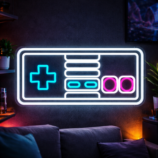 Retro Game Controller LED Neon Sign for Gaming Room & Wall Decor