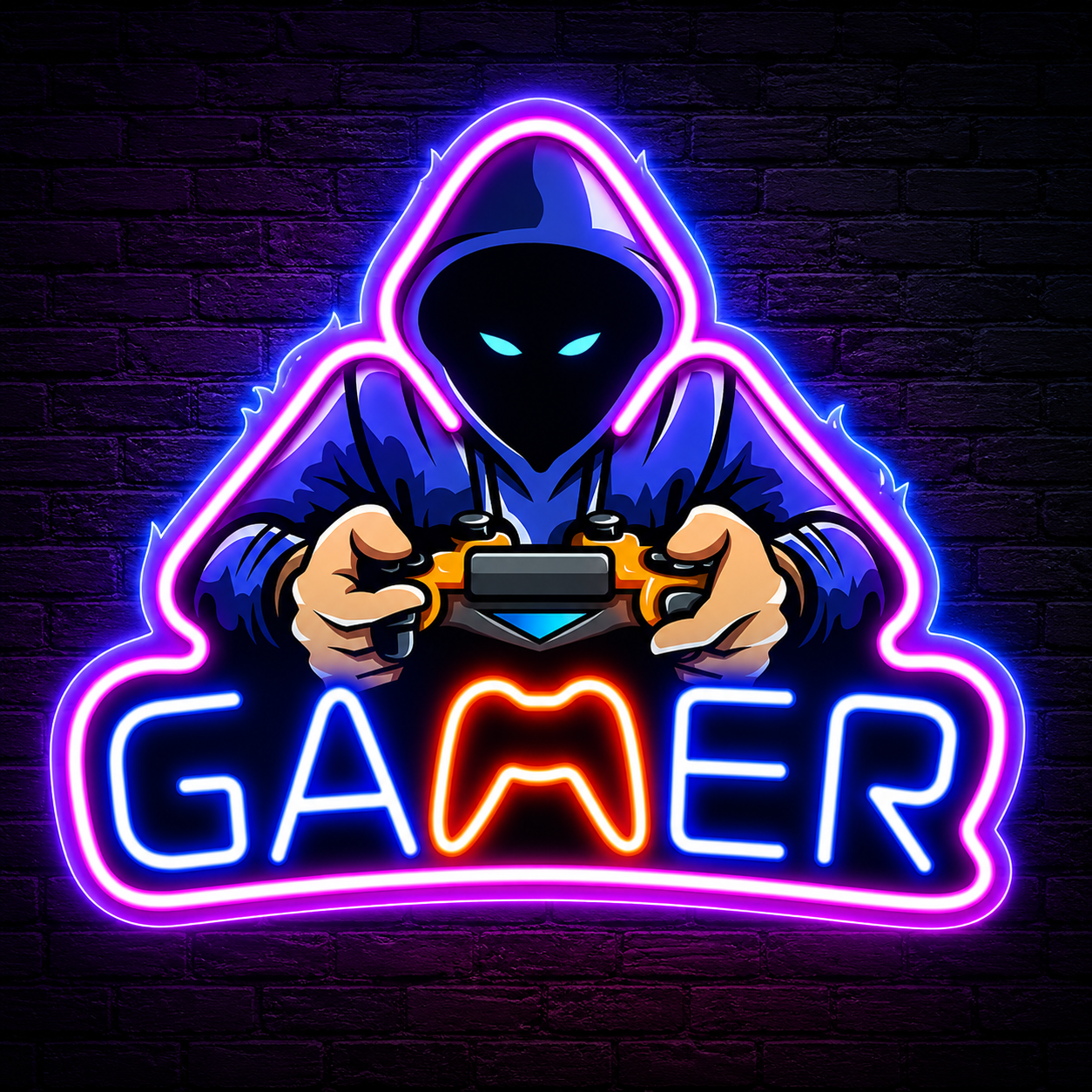 Gamer LED Neon Sign Pink Blue Gaming Neon Light Wall Decor for Bedroom Game Room