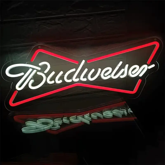 Classic Bow Beer Logo LED Neon Sign for Bar and Man Cave Decor