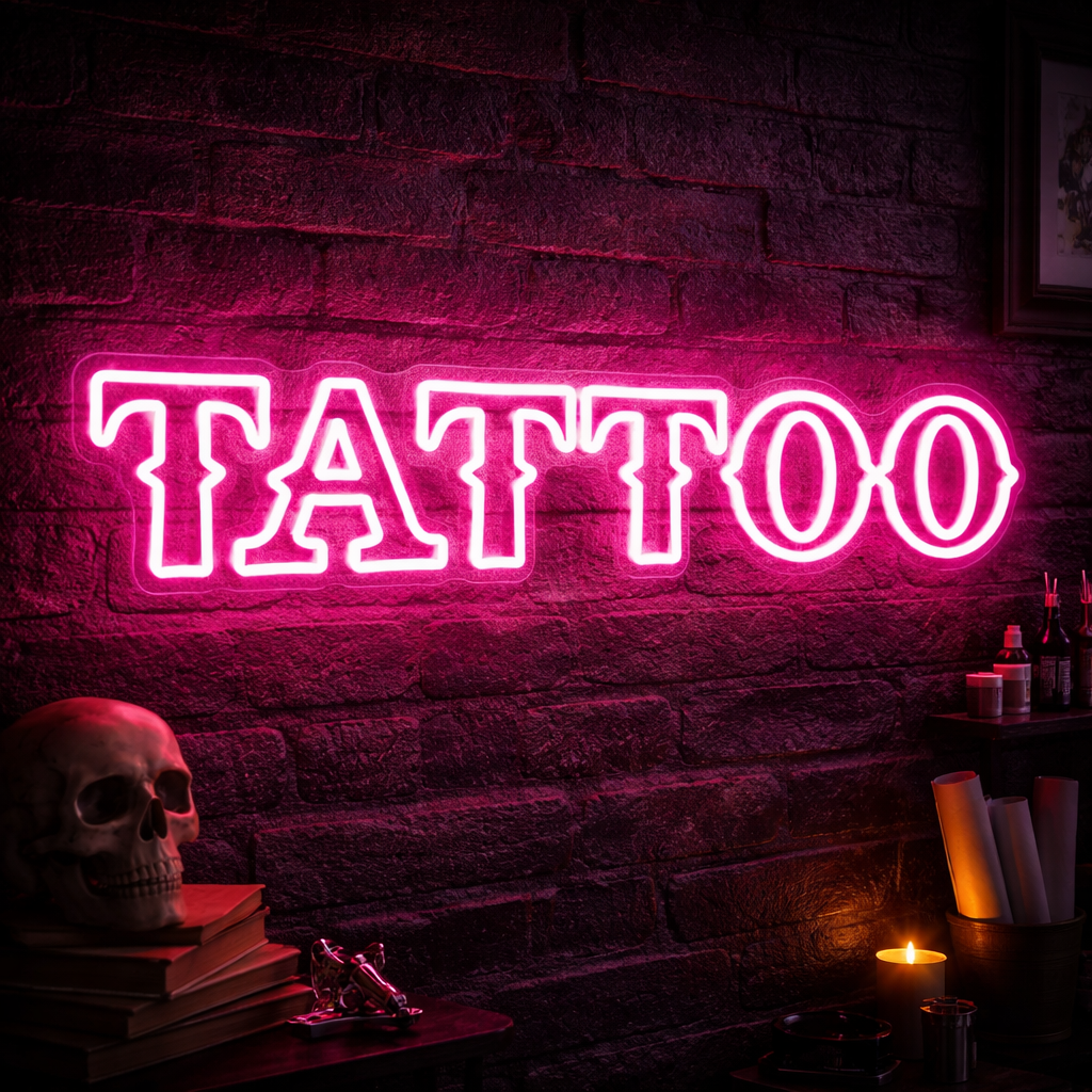 Tattoo LED Neon Sign for Tattoo Shop, Studio & Wall Decor