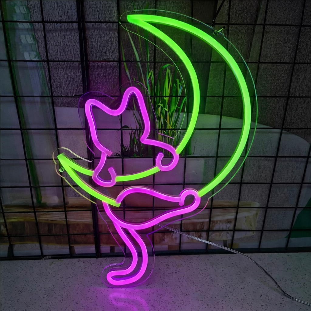 Abstract Wave LED Neon Mirror Sign for Modern Room, Bedroom & Aesthetic Decor