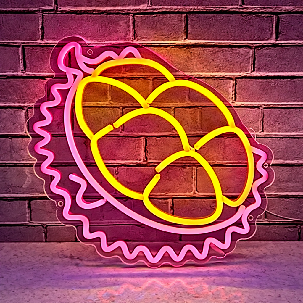 Durian LED Neon Sign Tropical Fruit Neon Light for Kitchen Bar Cafe Wall Decor