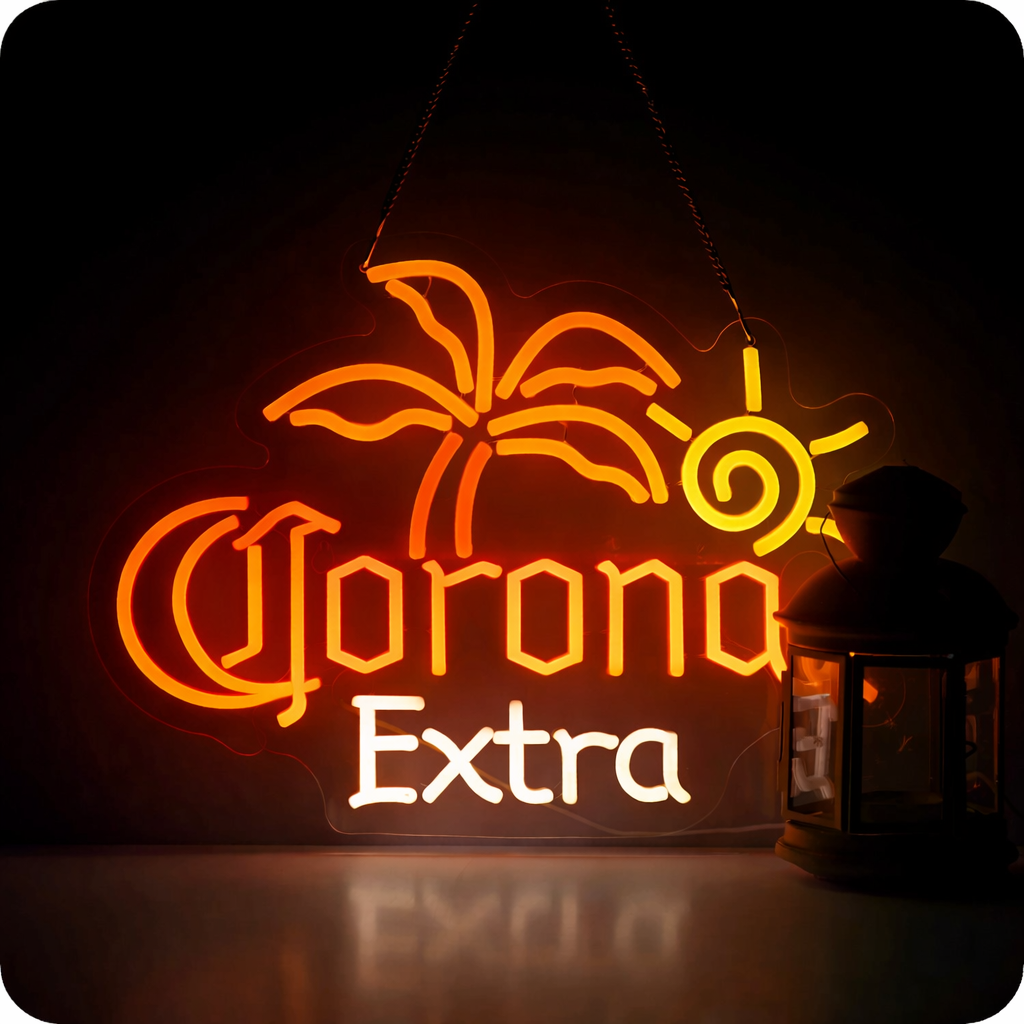 Tropical Palm Tree Beach LED Neon Sign for Bar and Lounge Decor