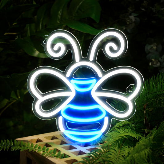 Cute Bee LED Neon Sign for Kids Room, Nursery & Garden Decor