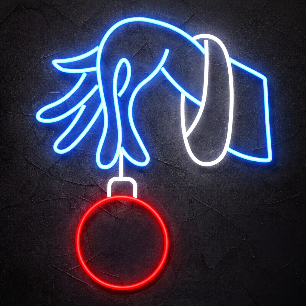 LED Christmas Hand Ornament Neon Sign for Holiday Decor