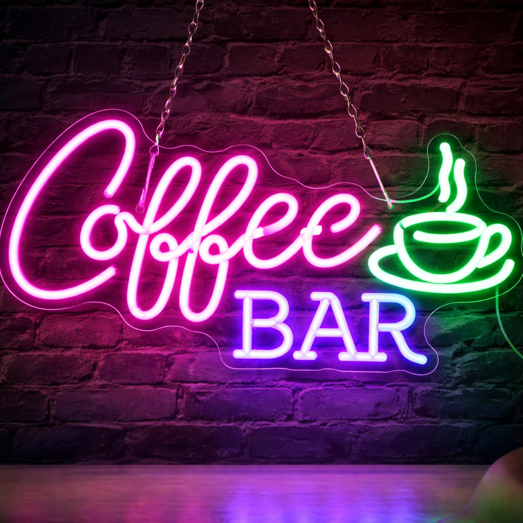 Coffee Bar LED Neon Sign Wall Light for Home and Cafes