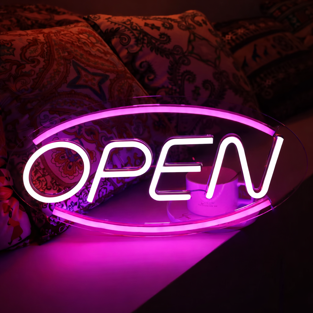Open Neon Sign for Business Shop Window LED Light