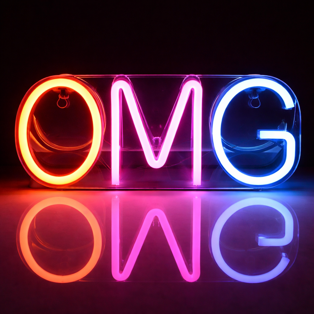 OMG Neon Sign for Bedroom Wall Decor LED Light