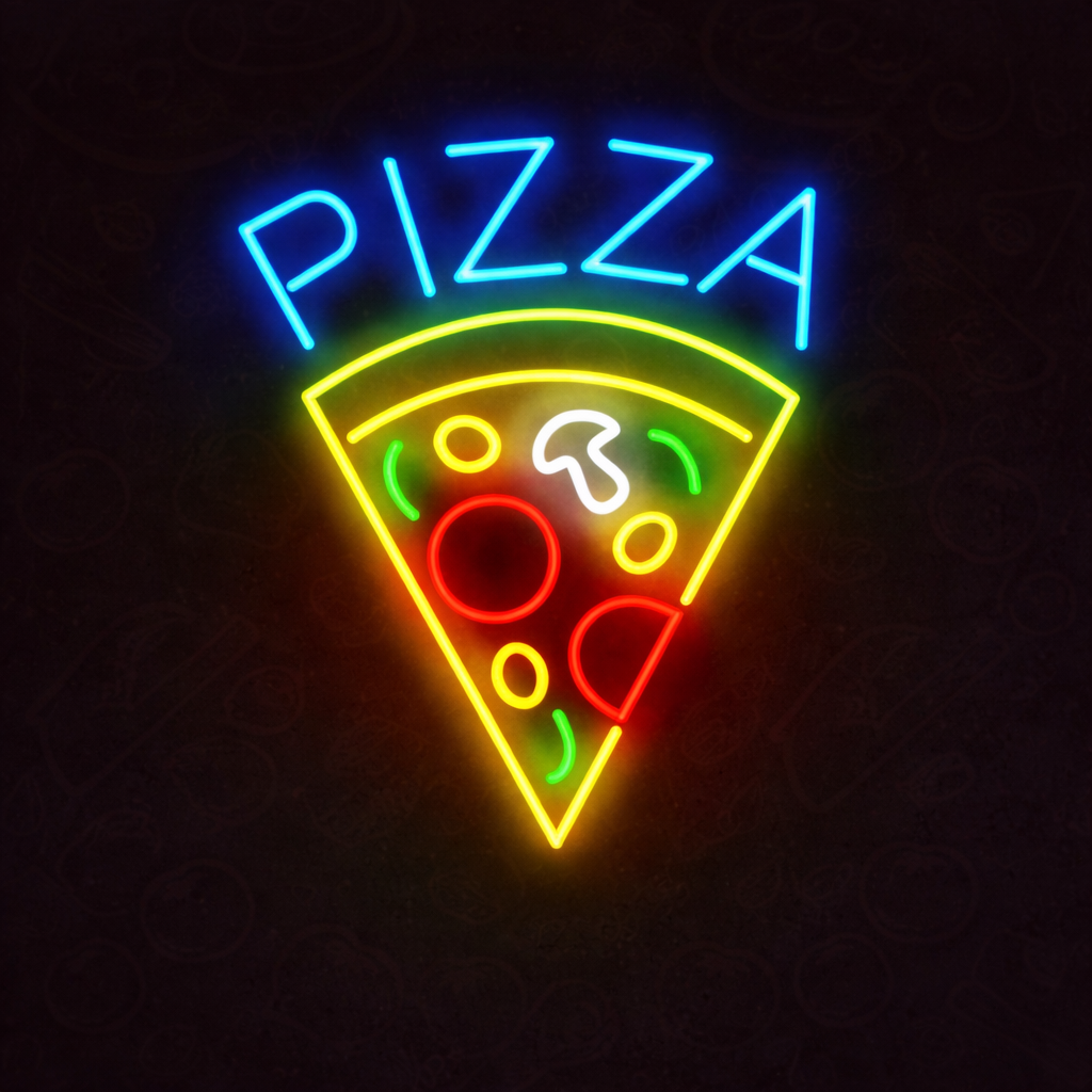 Pizza Slice LED Neon Sign for Pizzeria, Kitchen & Food Wall Decor
