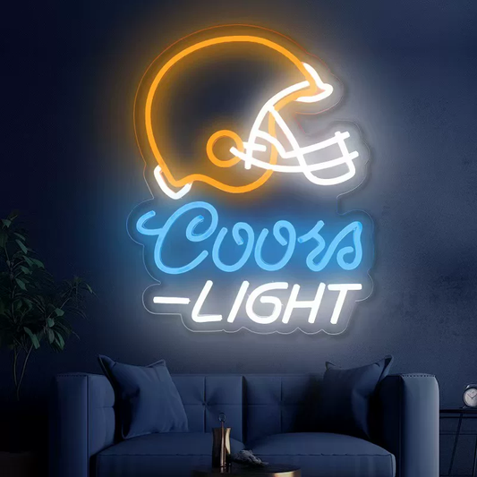 Football Helmet LED Neon Sign Bar Light for Man Cave Game Room Decor