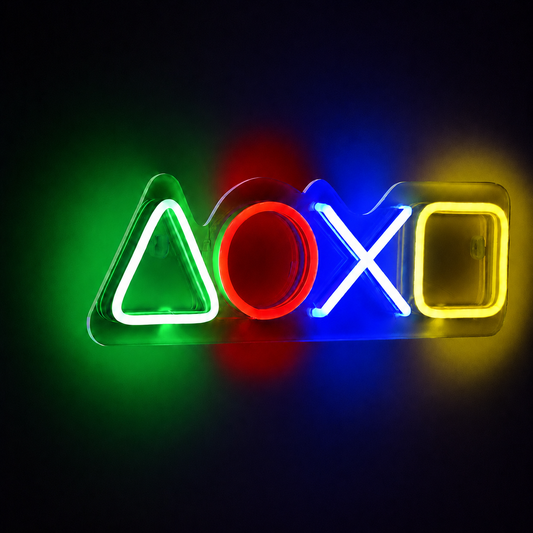 Game Symbols LED Neon Sign Colorful Gaming Neon Light Wall Decor for Bedroom Game Room