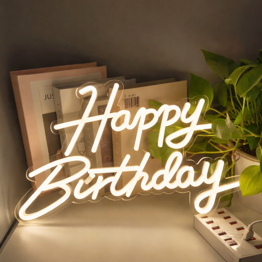 Happy Birthday LED Neon Sign Party Decoration Wall Light