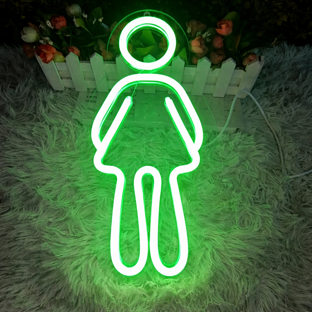 Women Neon Sign LED Light for Bathroom Wall Decor