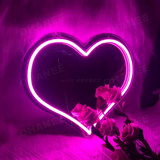 Pink Heart LED Neon Sign for Romantic Decor & Cozy Spaces