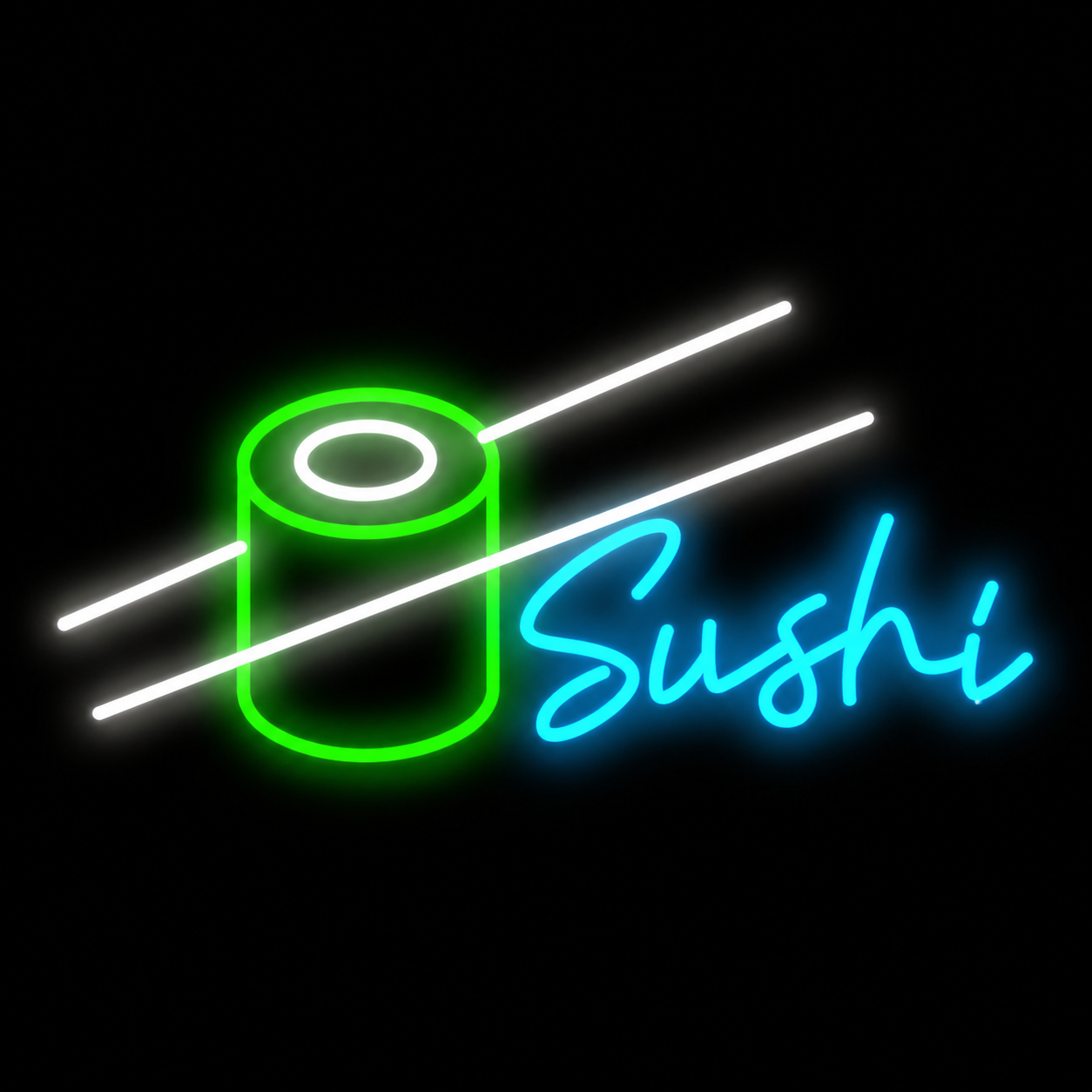 Sushi LED Neon Sign with Chopsticks Minimalist Japanese Food Neon Light Wall Decor for Restaurant Bar Kitchen