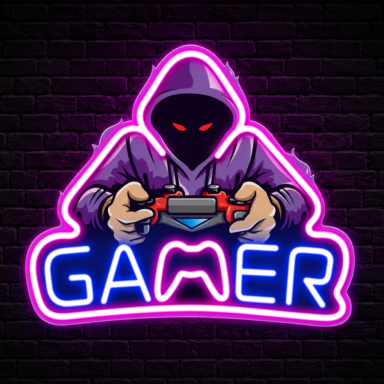 Gamer LED Neon Sign Pink Blue Gaming Neon Light Wall Decor for Bedroom Game Room
