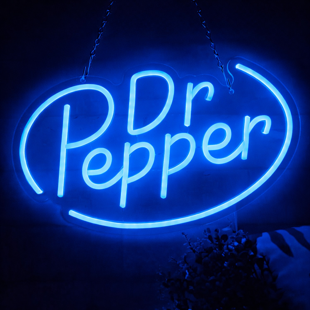 Dr Pepper Style Retro Script LED Neon Sign for Bar and Home Decor