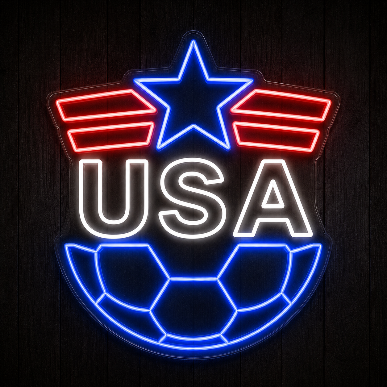 USA Soccer LED Neon Sign American Football Neon Light Wall Decor for Sports Bar Game Room